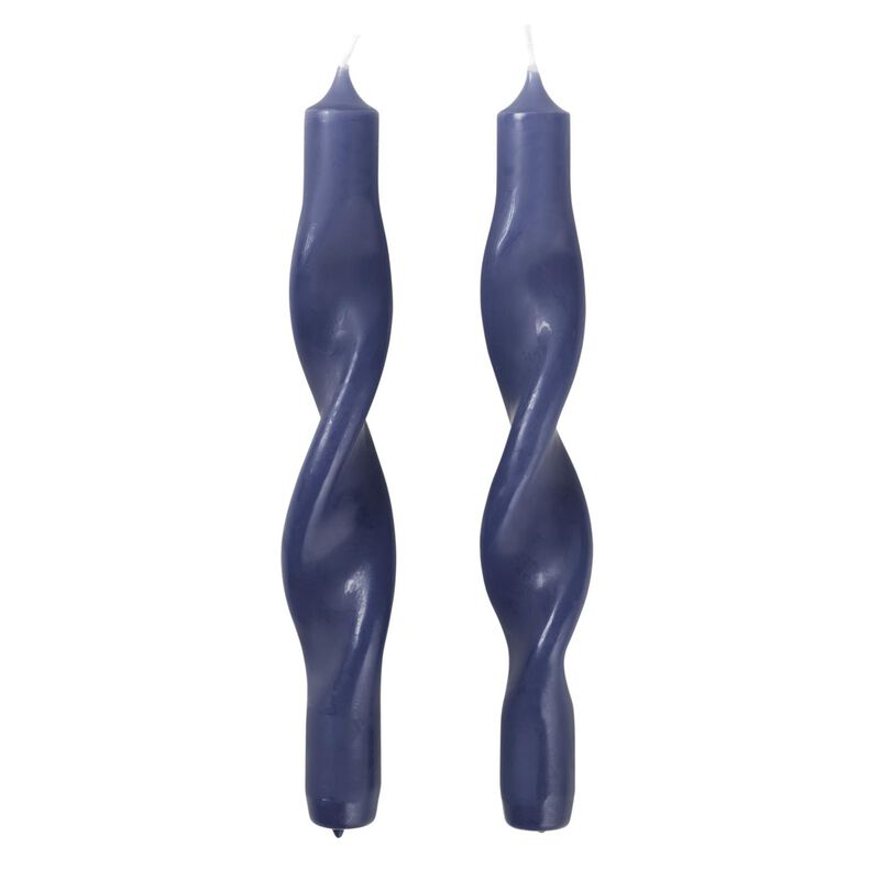 Broste Candle Twist Giftboxed Set Of 2 - Baja Blue image number 0